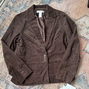 Jones New York Chocolate Brown Corduroy Blazer